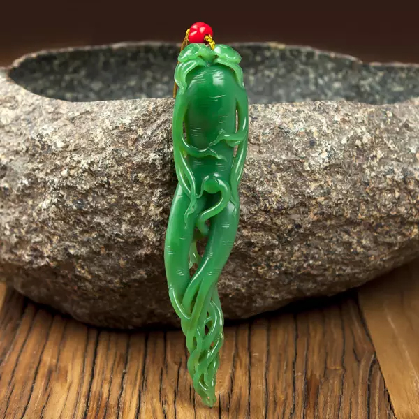 中国 玉石彫刻 人物刻 如意 D R7205 【公式通販】