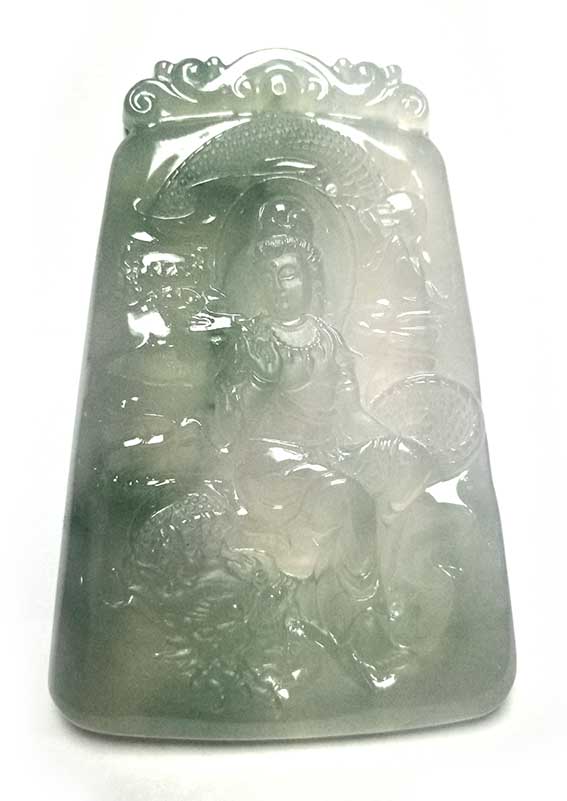 玉雕大师万玉山作品乘龙观音8